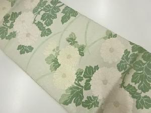 アンティーク 芝草に菊模様織出し袋帯(材料)